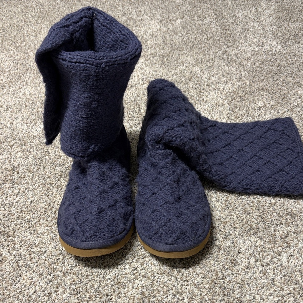 UGG Navy Knit Boots